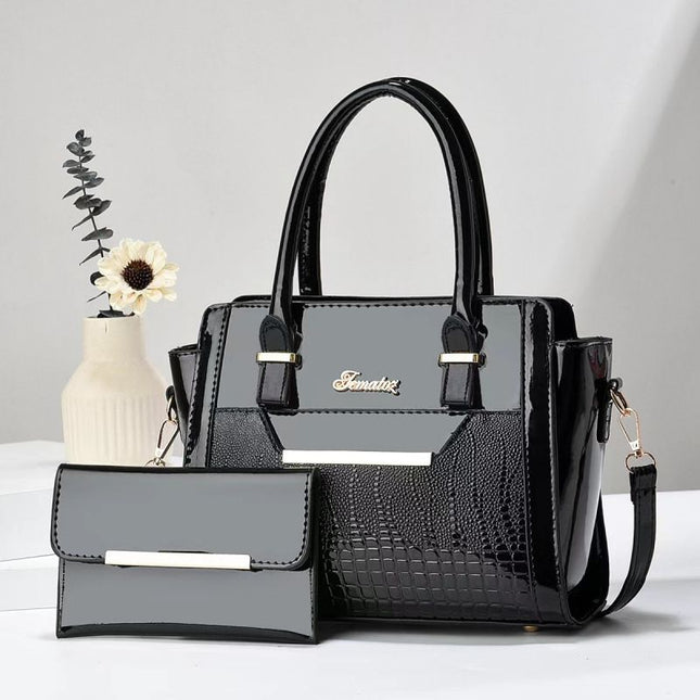 Black Women's Handbag Set