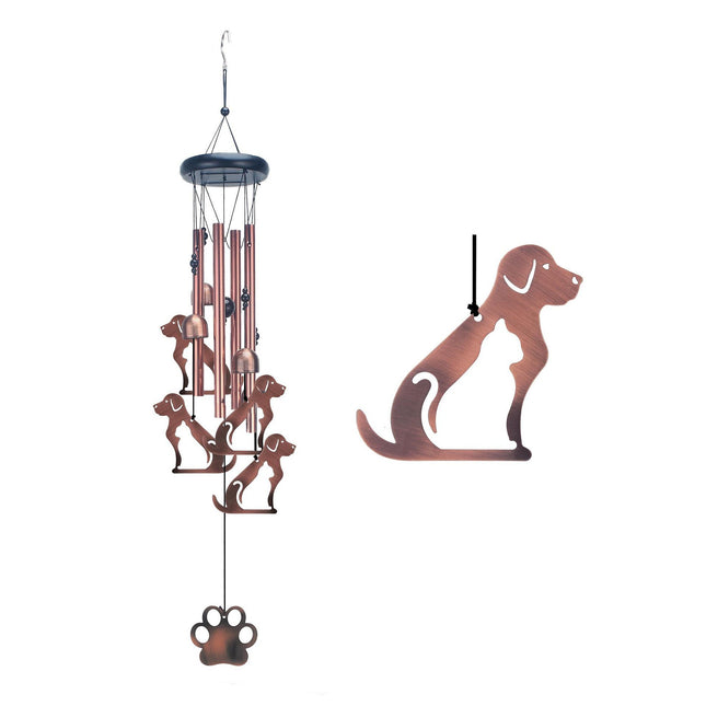 Hollowed-out dog Metal Wind Chime