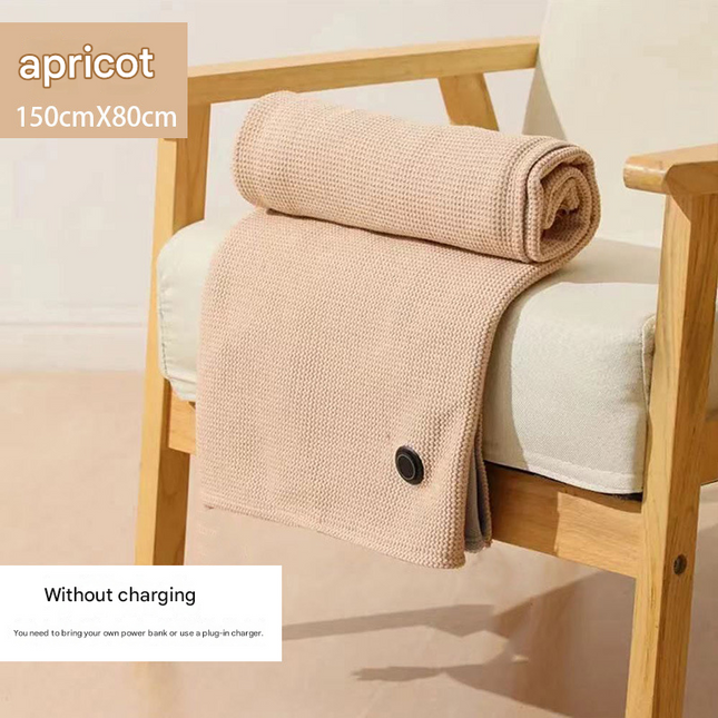 Apricot color USB Heated Blanket Poncho