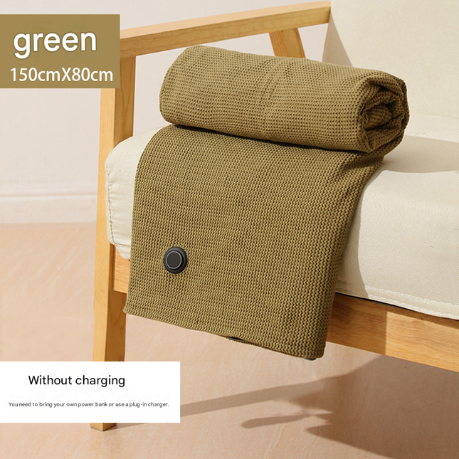 Green USB Heated Blanket Poncho
