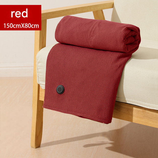 Red USB Heated Blanket Poncho