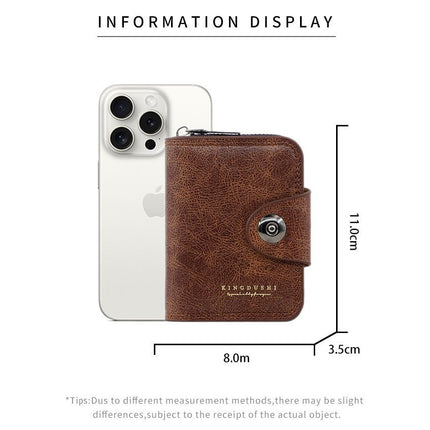 Dark coffee color Men's Large Capacity Accordion Card Wallet - PU Leather Multi Card Holder with Magnetic Closure and Coin Pocket
