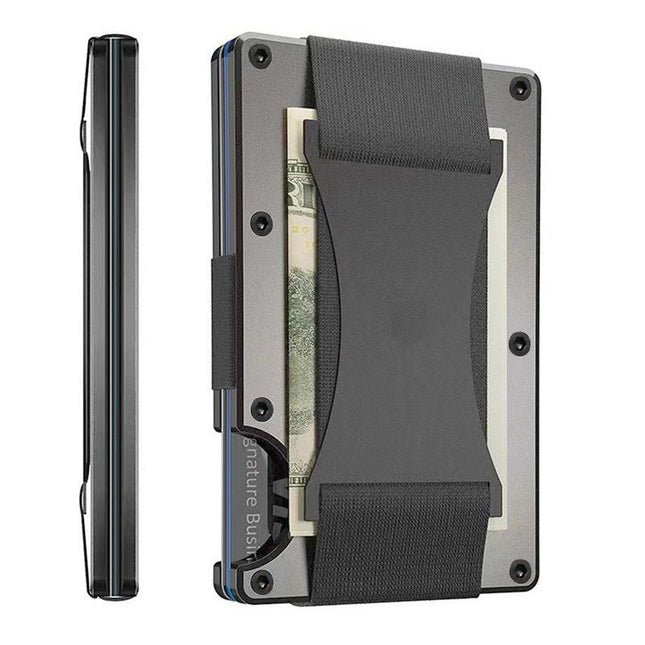 Grey Slim RFID Blocking Aluminum Card Holder