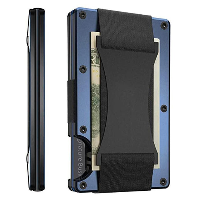 Royal blue Slim RFID Blocking Aluminum Card Holder