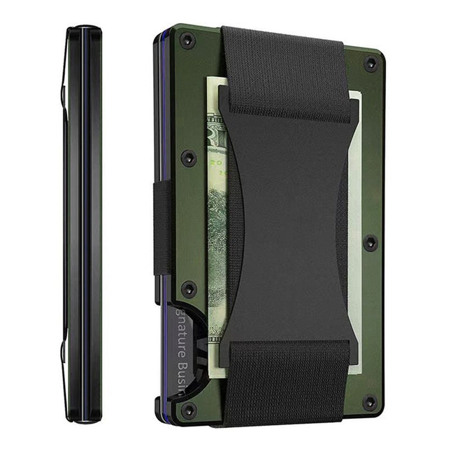 Army green Slim RFID Blocking Aluminum Card Holder