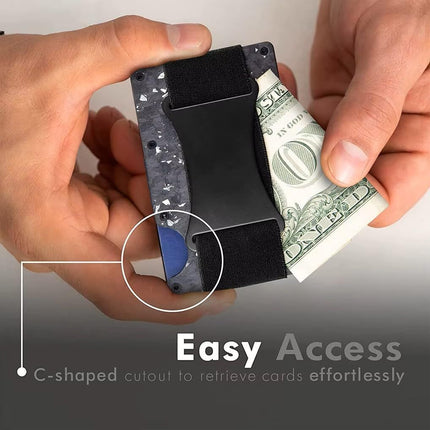 Dark green Slim RFID Blocking Aluminum Card Holder - Metal Wallet with Cash Strap Minimalist Card Case