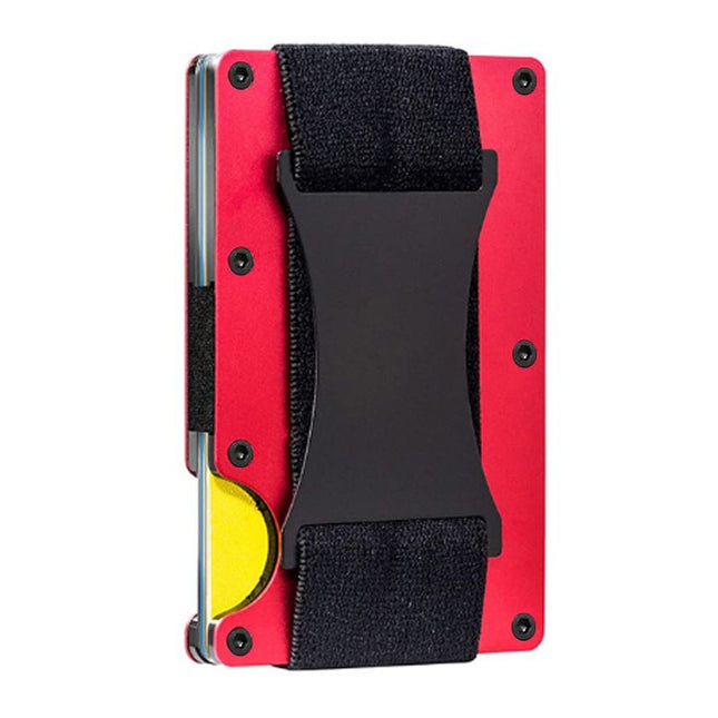 Red Slim RFID Blocking Aluminum Card Holder