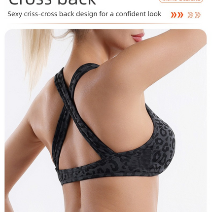 Leopard Print Yoga Set - Twist Front Sports Bra with Criss Cross Back and High Waisted Butt Lifting Shorts(Size:M)