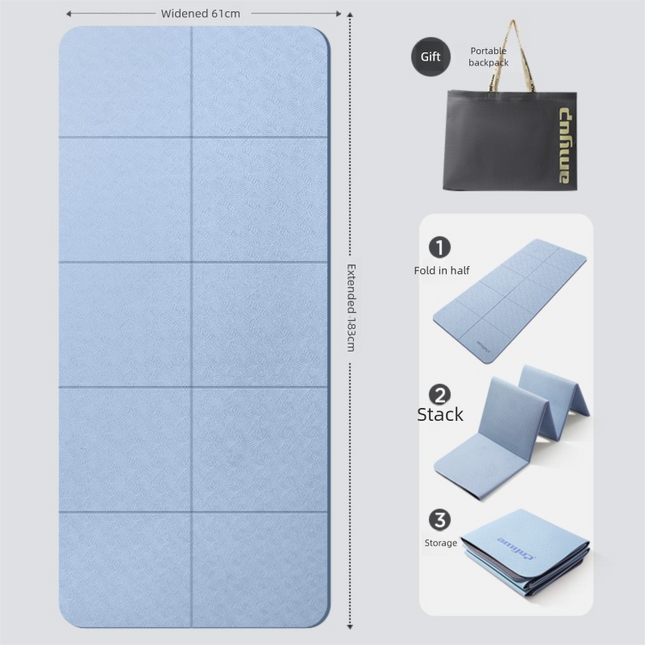Blue Foldable Yoga Mat