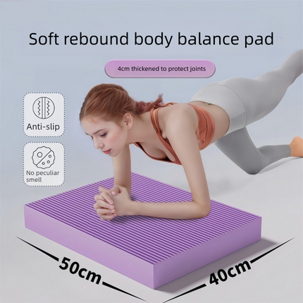 Purple 4cm Thick Balance Pad - Non-Slip High Density Foam Exercise Mat for Plank Push Up Knee Protection Fitness Training