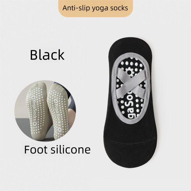 3-Pack Black Anti-Slip Yoga Socks