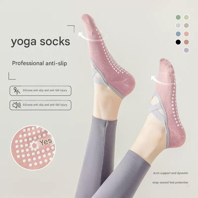 3-Pack Khaki Anti-Slip Yoga Socks – product detail