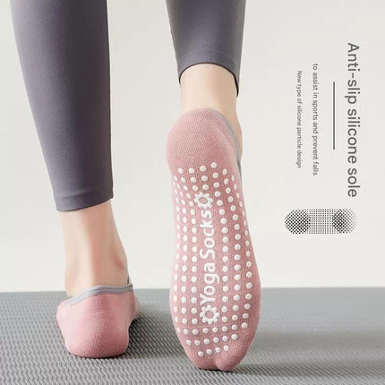 3-Pack Blue Anti-Slip Yoga Socks - Grippy Pilates Dance Fitness Socks with Silicone Grip for Women