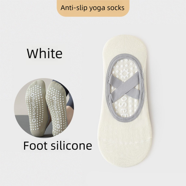 3-Pack White Anti-Slip Yoga Socks