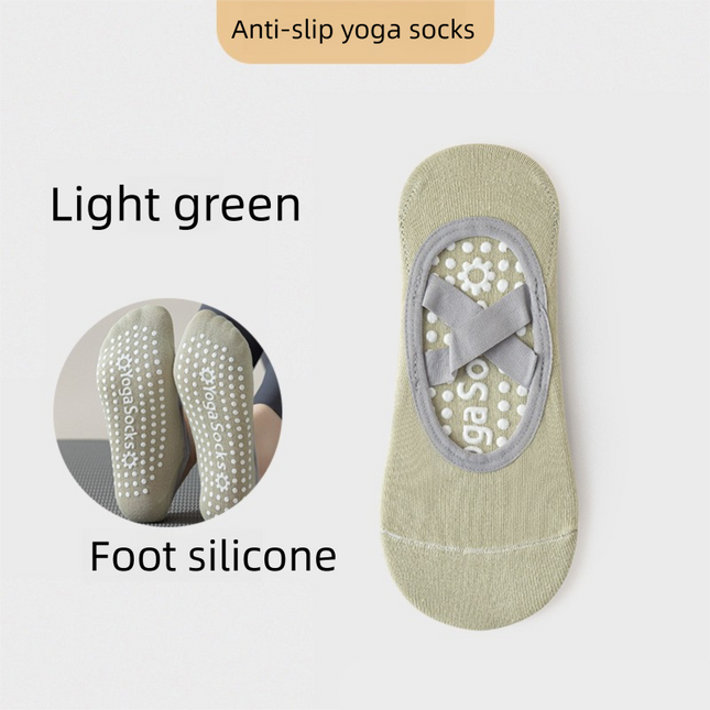 3-Pack Light green Anti-Slip Yoga Socks