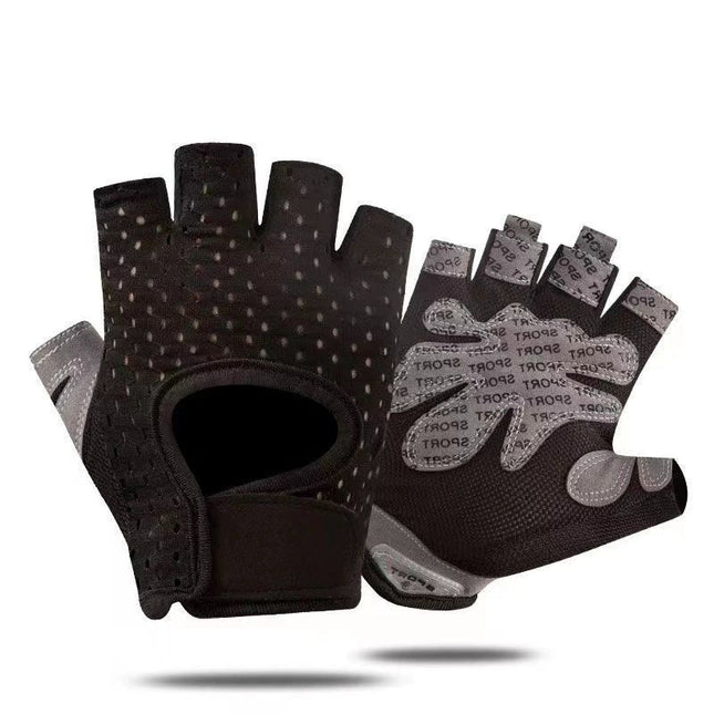 Black Half Finger Fitness Gloves