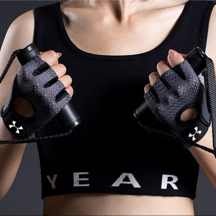 Grey Half Finger Fitness Gloves - Anti-Slip Breathable Gym Training Gloves for Weightlifting Cycling(Size:M)