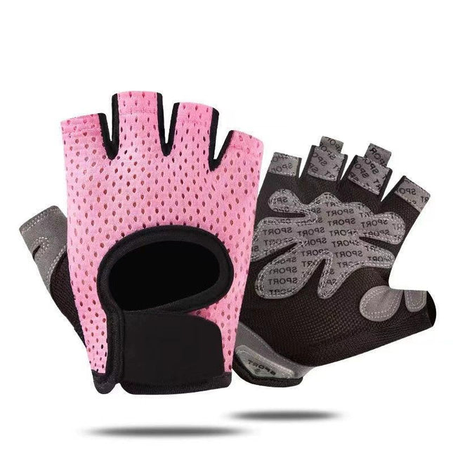 Pink Half Finger Fitness Gloves