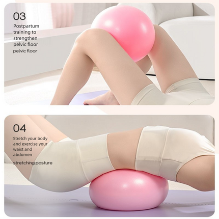 Blue Anti-Burst Yoga Exercise Ball with Manual Hand Pump - 25cm Thickened Stability Ball for Pilates Core Training Fitness