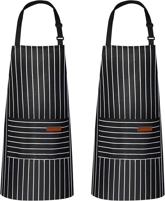 2-Pack Striped Adjustable Apron