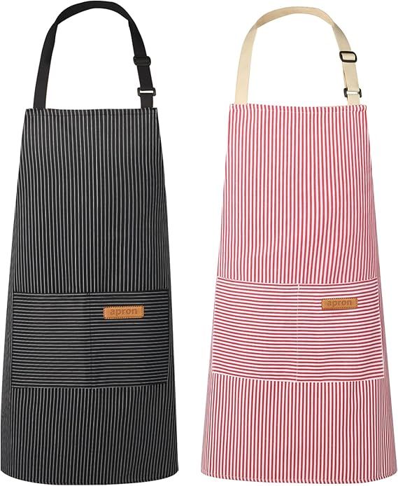 2-Pack Striped Adjustable Apron