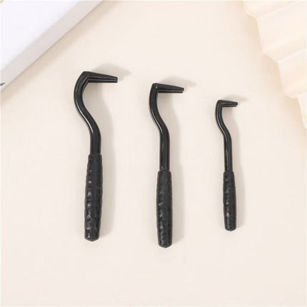 2-Pack Black Pet Tick Remover Tool Set - Small Medium Large Flea and Tick Hook Removers