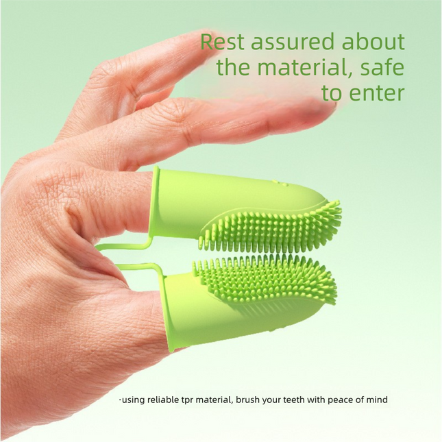 5-Pack Green Double Finger Pet Toothbrush – product detail