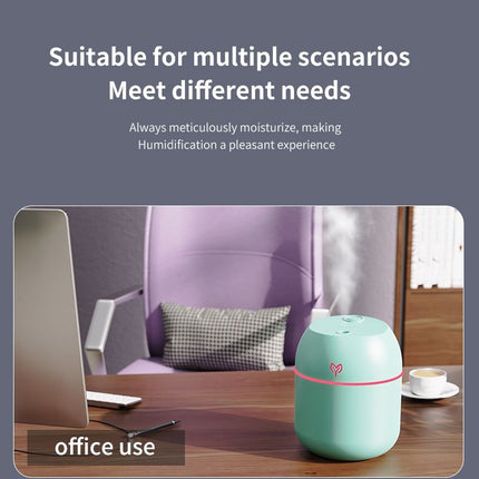 Green Mini USB Humidifier Large Mist - Desktop Ultrasonic Air Humidifier with Colorful LED Light