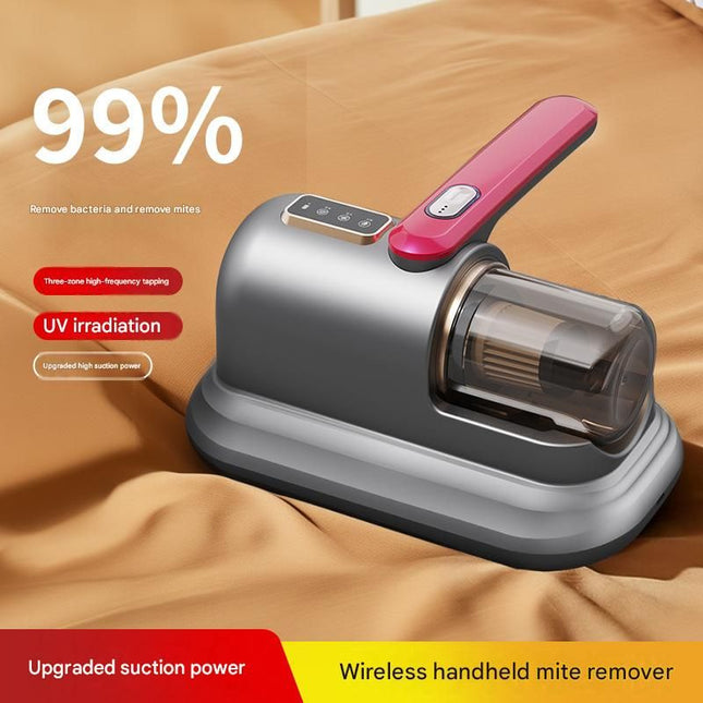 Grey and dark red Wireless Mite Vacuum Cleaner with UV Light – product detail