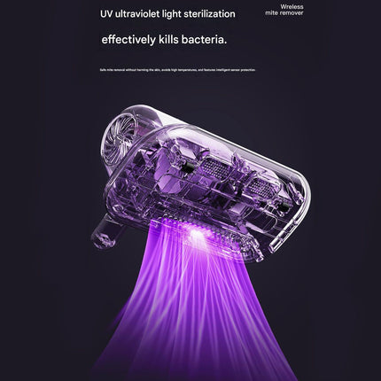 Greyish-purple Wireless Mite Vacuum Cleaner with UV Light – hardware detail