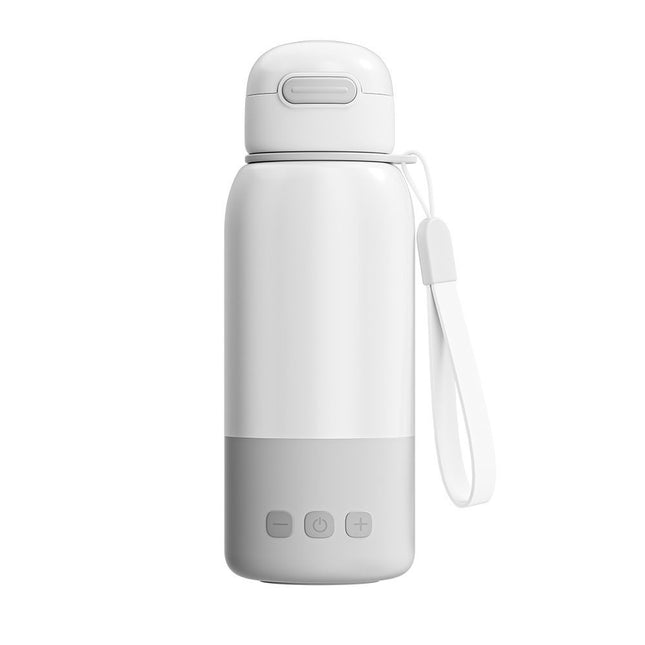 White Portable Constant Temperature Electric Water Cup 450ml 100W Rechargeable Baby Formula Maker with 316