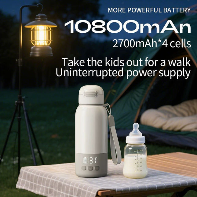 White Portable Constant Temperature Electric Water Cup 450ml 100W Rechargeable Baby Formula Maker with 316 – product detail