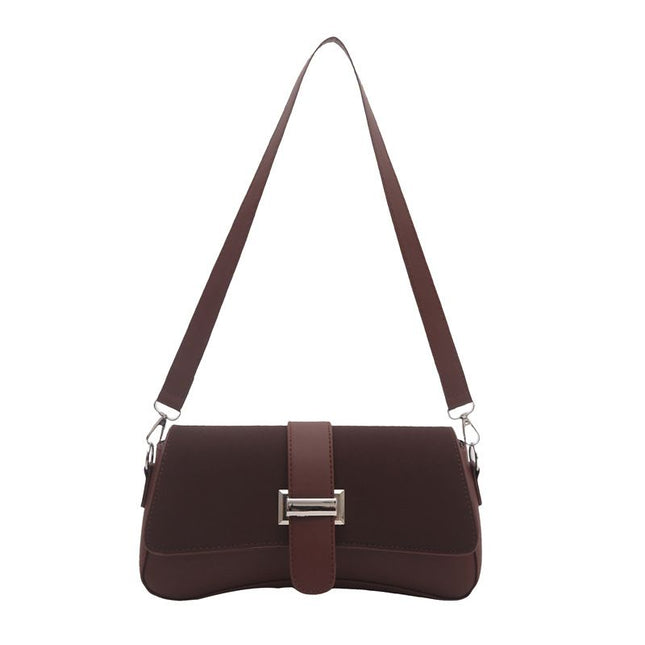Coffee color Fashion Retro Crossbody Bag French Chic Small Shoulder Bag Women s Baguette Underarm Bag
