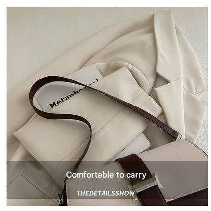 Coffee color Fashion Retro Crossbody Bag French Chic Small Shoulder Bag Women’s Baguette Underarm Bag