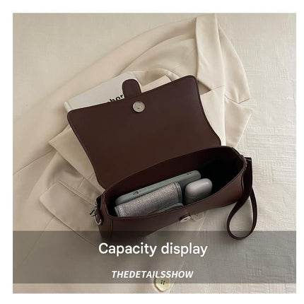 Coffee color Fashion Retro Crossbody Bag French Chic Small Shoulder Bag Women’s Baguette Underarm Bag