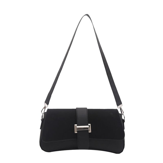 Black Fashion Retro Crossbody Bag French Chic Small Shoulder Bag Women s Baguette Underarm Bag