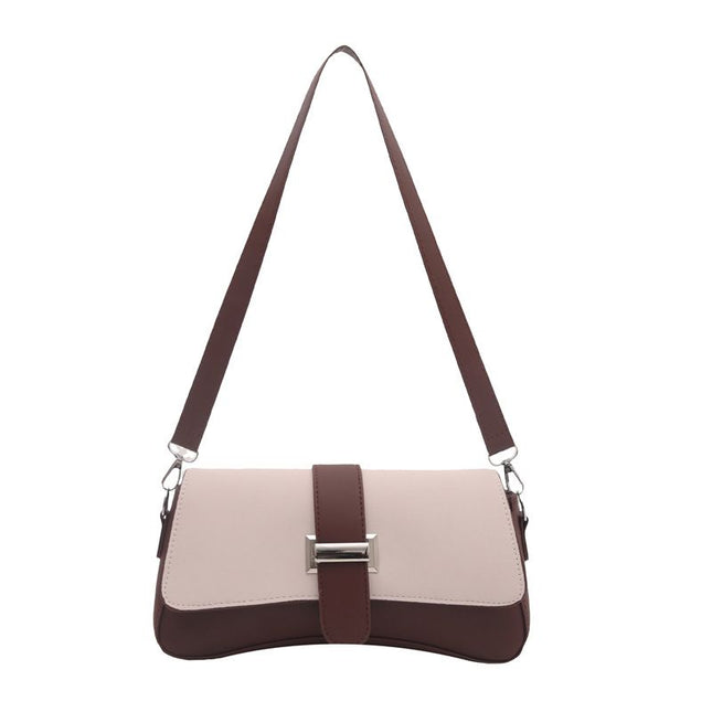 White Fashion Retro Crossbody Bag French Chic Small Shoulder Bag Women s Baguette Underarm Bag