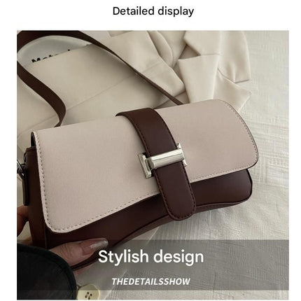 White Fashion Retro Crossbody Bag French Chic Small Shoulder Bag Women’s Baguette Underarm Bag