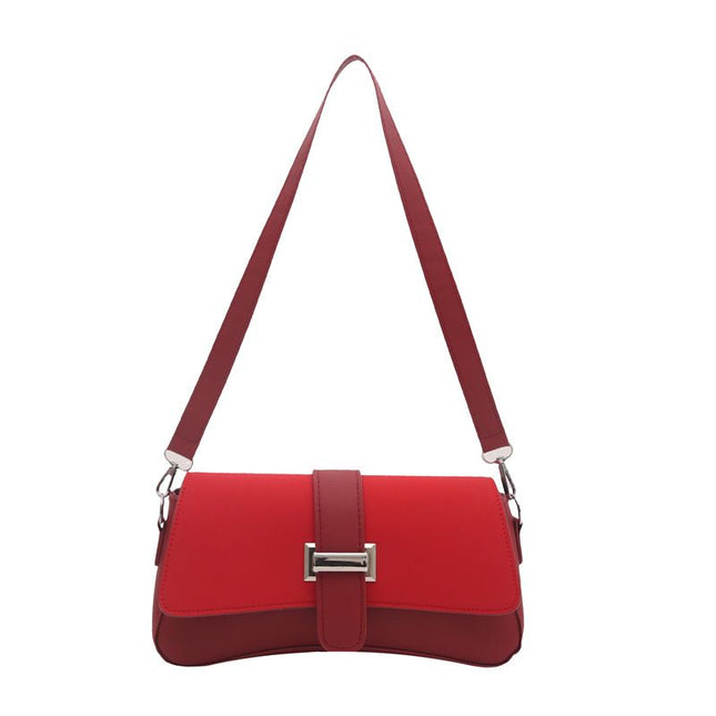 Red Fashion Retro Crossbody Bag French Chic Small Shoulder Bag Women s Baguette Underarm Bag