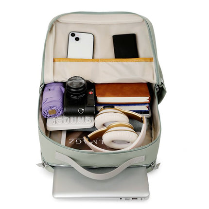 Grey Large Capacity Airbag Backpack Multi-Compartment Laptop Backpack Travel Business Bag