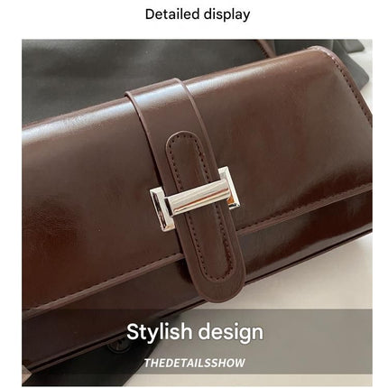 Coffee color French Chic Baguette Shoulder Bag Women’s Minimalist Crossbody Bag with Premium Feel