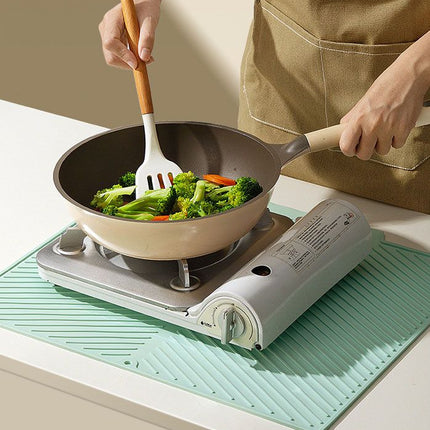 3-Piece Green Silicone Draining Mat Set Kitchen Counter Protector Heat-Resistant Non-Slip Mats Large Medium Small