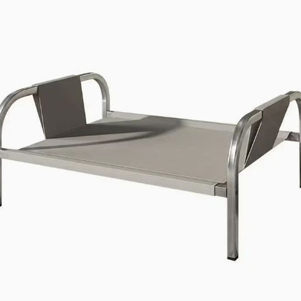 Grey Raised Pet Bed for Medium Dogs Cats Elevated Breathable Dog Cot Washable Anti-Moisture Pet Cot 50x40x20cm
