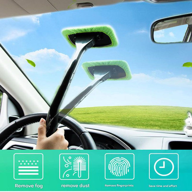 3-Piece Dark blue Car Windshield Cleaning Brush Set Microfiber Defogging Wiper Tool Window Glass Cleaner – product detail