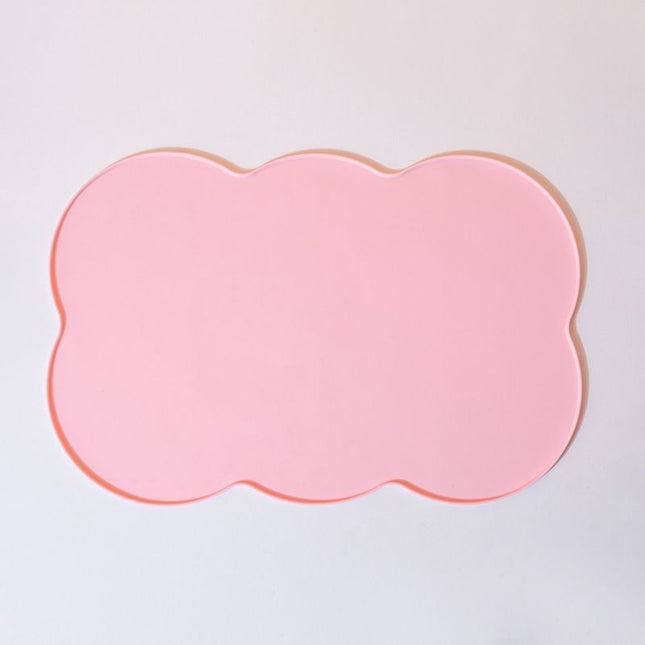 3-Piece Pink Silicone Placemat Set Cloud Shape Non-Slip Heat Resistant Kids Dining Mat V888-ELOSUNG51312
