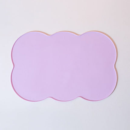 3-Piece Purple Silicone Placemat Set Cloud Shape Non-Slip Heat Resistant Kids Dining Mat