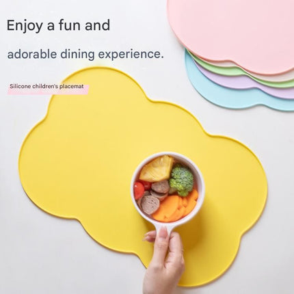 3-Piece Yellow Silicone Placemat Set Cloud Shape Non-Slip Heat Resistant Kids Dining Mat – design and finish