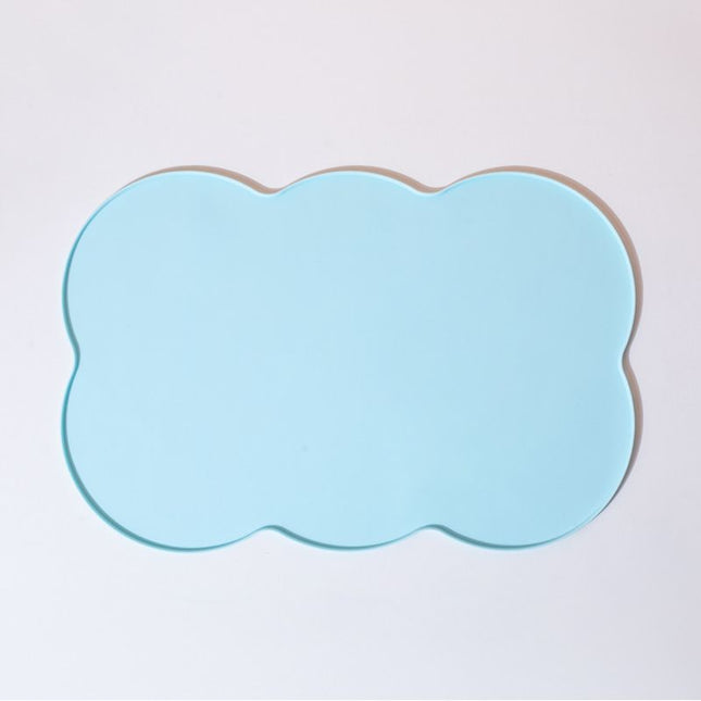 3-Piece Blue Silicone Placemat Set Cloud Shape Non-Slip Heat Resistant Kids Dining Mat V888-ELOSUNG51315