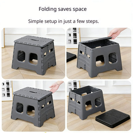 Grey Portable Folding Toilet Stool Outdoor Camping Car Emergency Portable Potty Chair