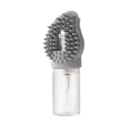 Grey Pet Shampoo Brush Silicone Foaming Massage Comb Dog Cat Bathing Grooming Tool